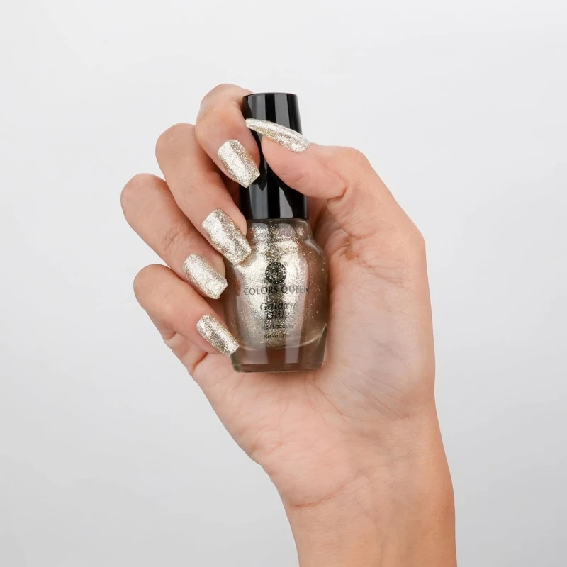 Colors Queen Galaxy Glitz Nail Lacquer | Glossy Nail Polish | Long Lasting | Chip Resisting Formula, Effortless Application | Vegan and Cruelty Free (113 - Spakling Moscato, 17ml) thumbnail 2